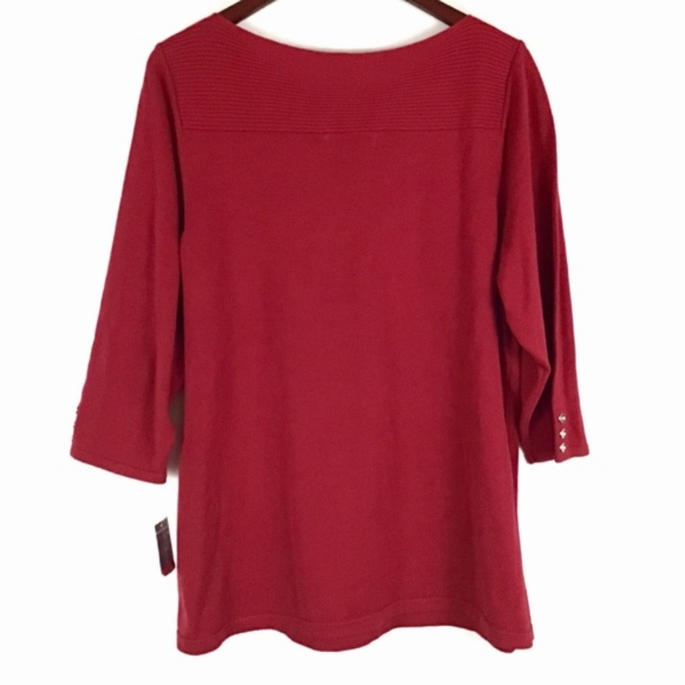 NWT Karen Scott Macy's Ballet Neck Ribbed Tunic OX - Picture 3 of 4